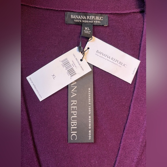 Banana Republic Rich Purple Button Cardigan Women XL NWT - Picture 4 of 6